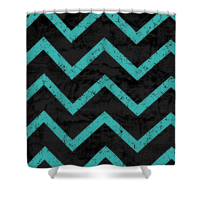 Chevron Shower Curtain featuring the mixed media Geometric 4 by Marilu Windvand