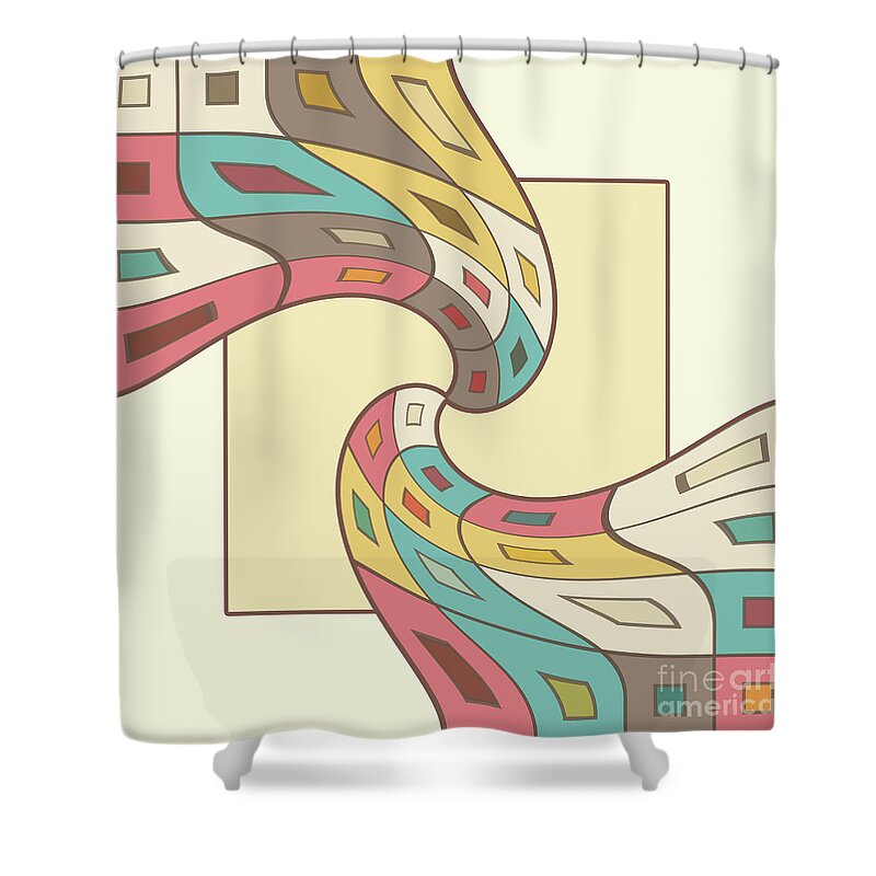 Basic Shower Curtain featuring the digital art Geometric abstract #1 by Gaspar Avila