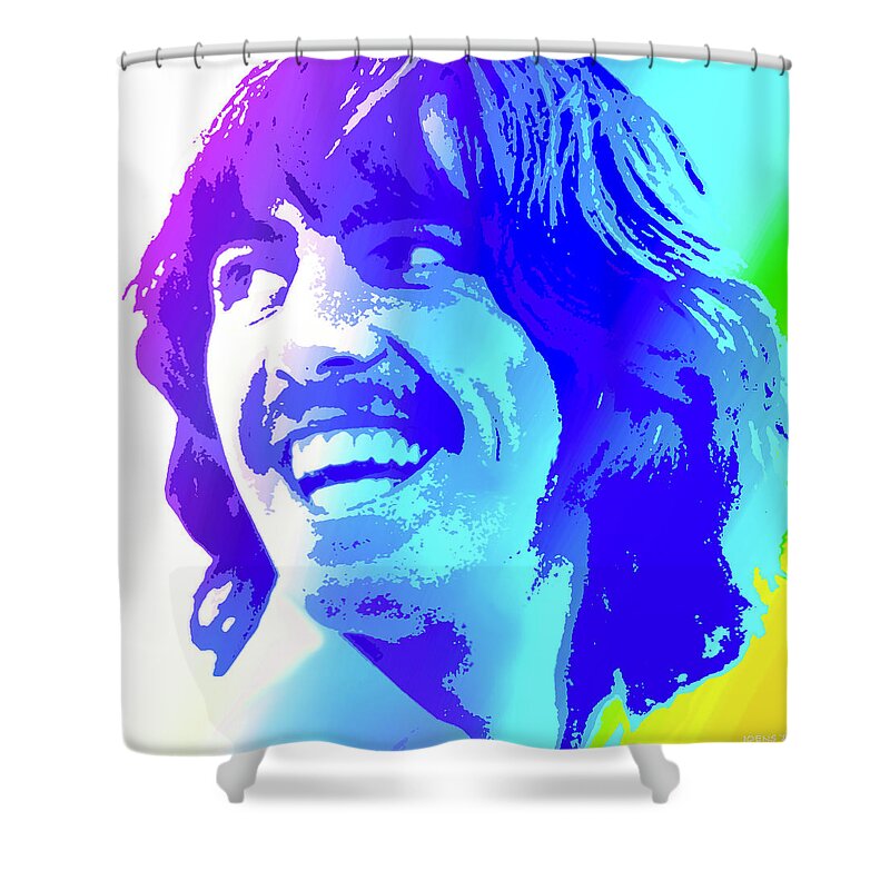 George Harrison Shower Curtain featuring the digital art George Harrison by Greg Joens
