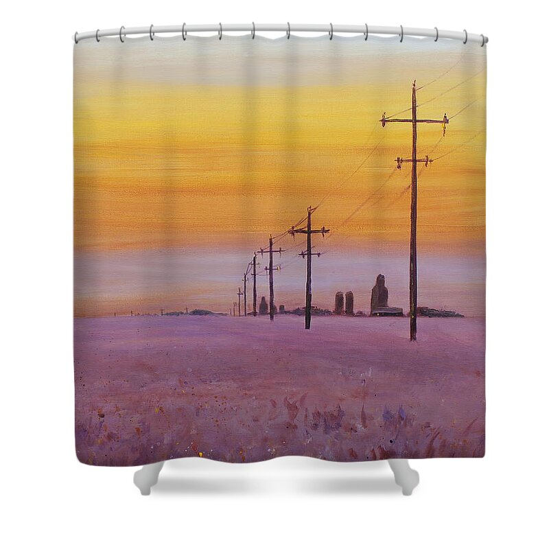 Prairie Shower Curtain featuring the painting Glow by Ruth Kamenev