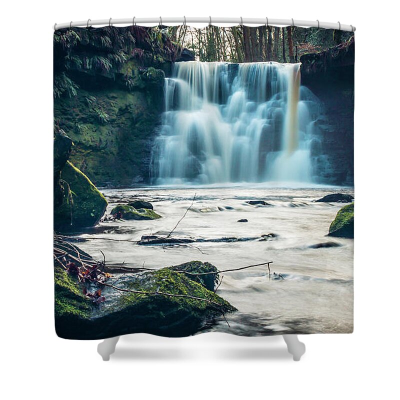 Andy Beattie Shower Curtain featuring the photograph Goit Stock Waterfall #2 by Andy Beattie