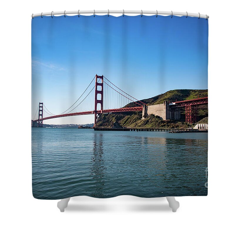 Bridge Shower Curtain featuring the photograph Golden Gate Bridge in San Francisco, USA #1 by Amanda Mohler