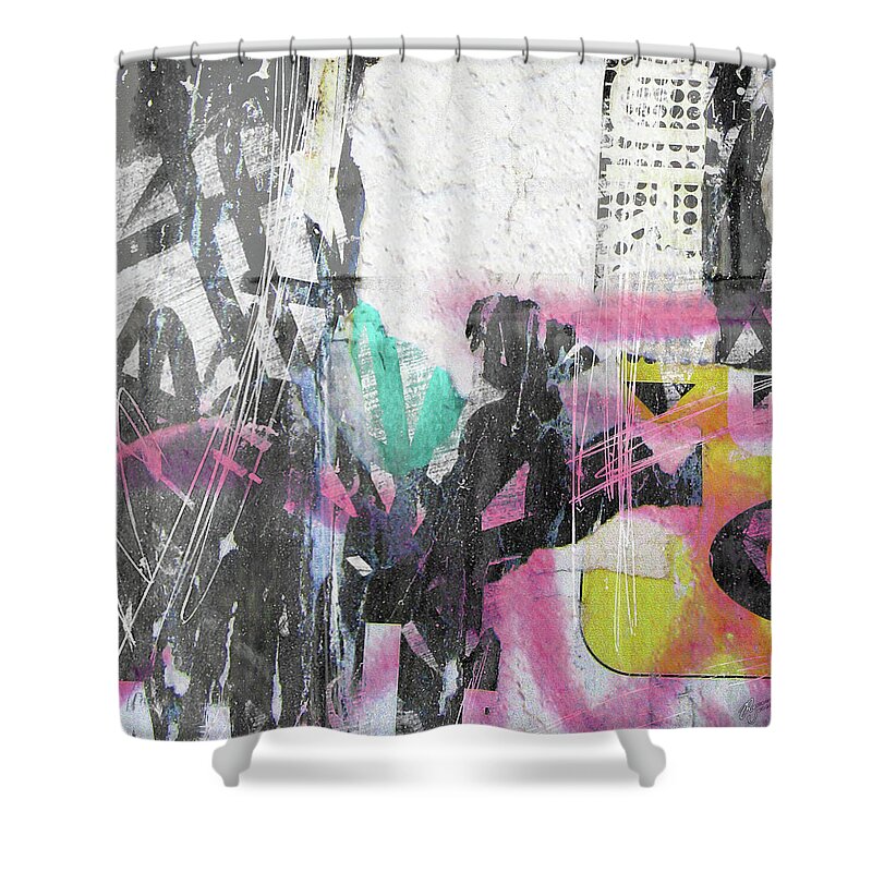 Graffiti Shower Curtain featuring the digital art Graffiti Grunge by Roseanne Jones