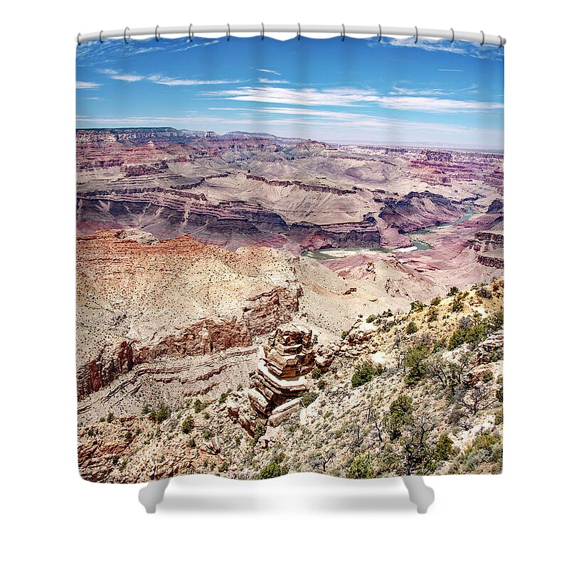 Grand Canyon National Park Shower Curtain featuring the photograph Grand Canyon View from the South Rim, Arizona #1 by A Macarthur Gurmankin