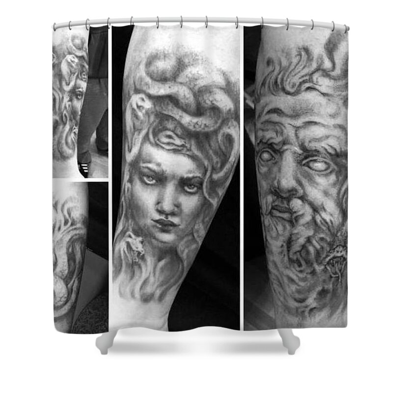 Greek Mythology Tattoo Shower Curtain For Sale By Cynthia Hart
