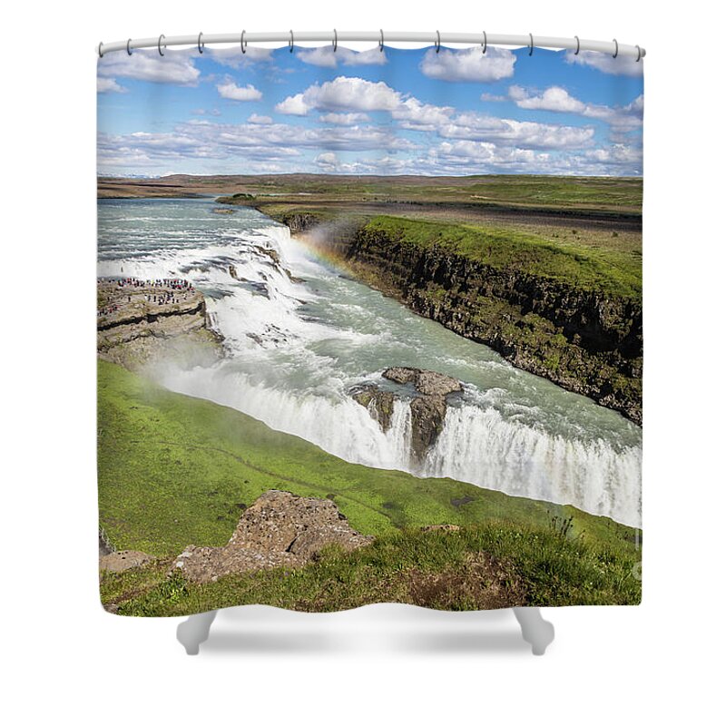 Gullfoss Shower Curtain featuring the photograph Gullfoss waterfall in Iceland #1 by Didier Marti