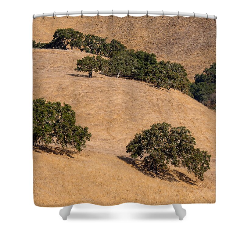 Carmel Valley Shower Curtain featuring the photograph Hillside Oaks by Derek Dean