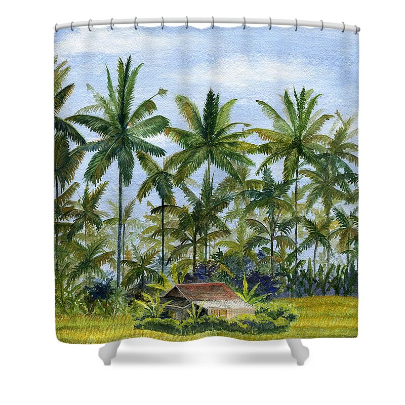 Ubud Shower Curtain featuring the painting Home Bali Ubud Indonesia #1 by Melly Terpening