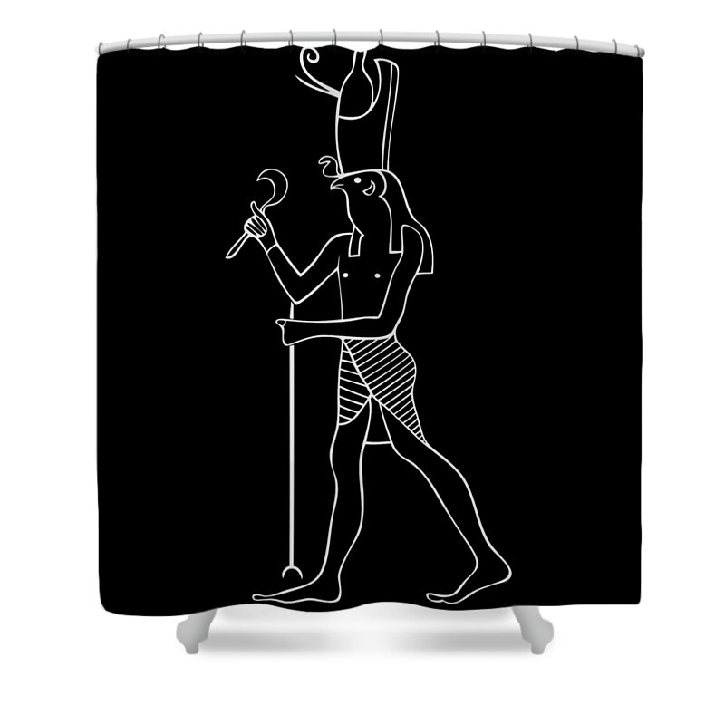 Horus Shower Curtain featuring the digital art Horus - God of Ancient Egypt #1 by Michal Boubin