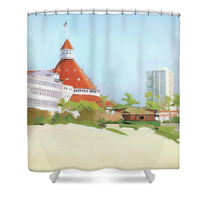 Coronado Shower Curtain featuring the painting Hotel Del Coronado California by Paul Strahm