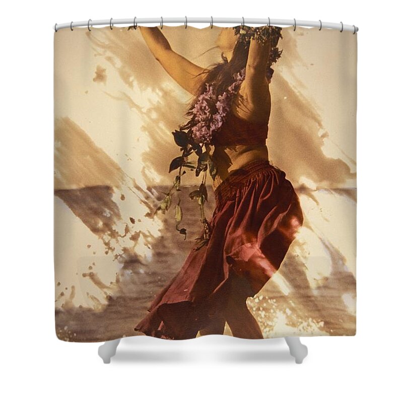 Beautiful Shower Curtain featuring the photograph Hula On The Beach #1 by Himani - Printscapes