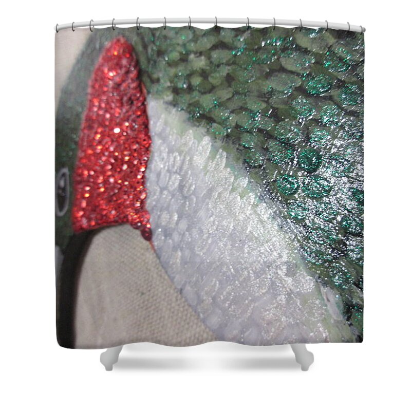  Shower Curtain featuring the painting Hummingbird detail #1 by Patricia Arroyo