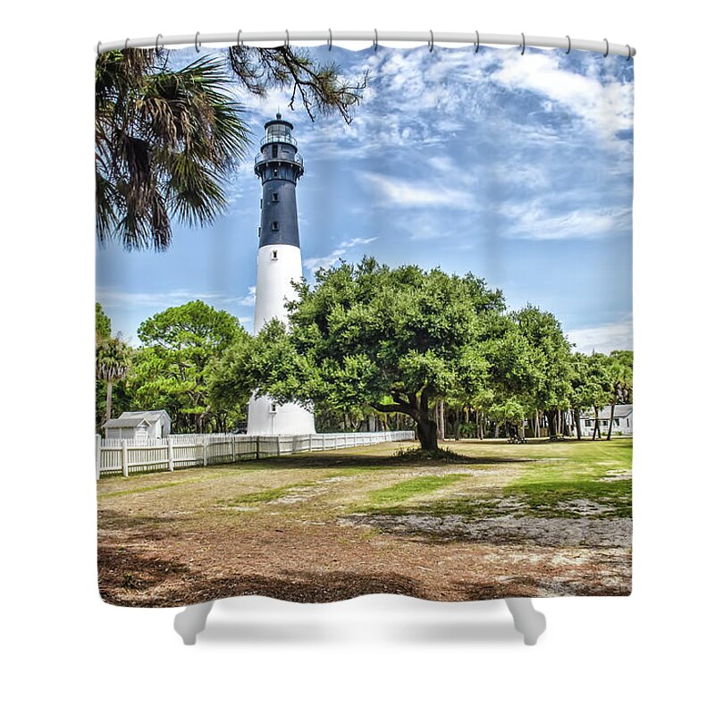 Hunting Island Shower Curtain featuring the photograph Hunting Island Lighthouse by Scott Hansen