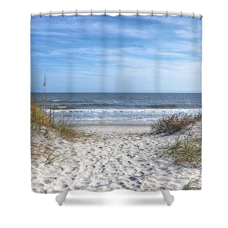 Scenic Shower Curtain featuring the photograph Huntington Beach South Carolina by Kathy Baccari