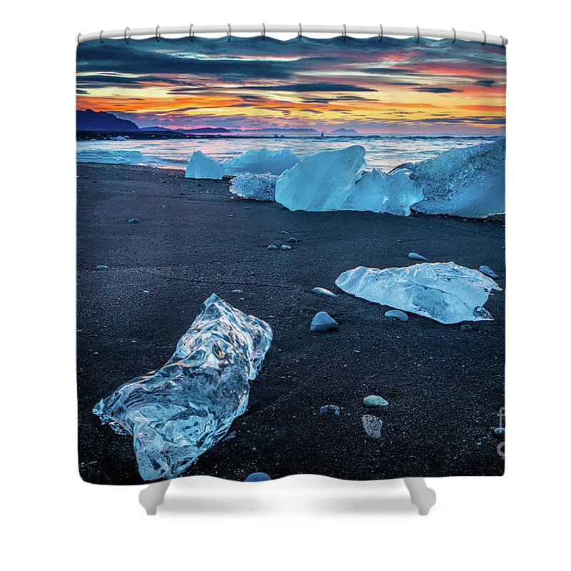 Europe Shower Curtain featuring the photograph Ice Beach #2 by Inge Johnsson