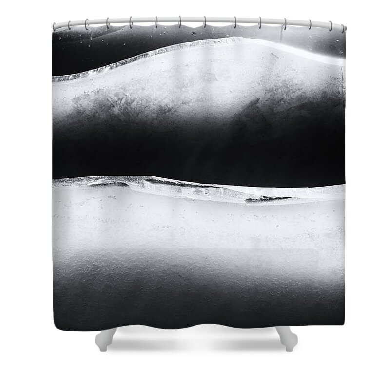 Ice Shower Curtain featuring the photograph Ice Block Patterns and the Winter Sun #1 by John Williams
