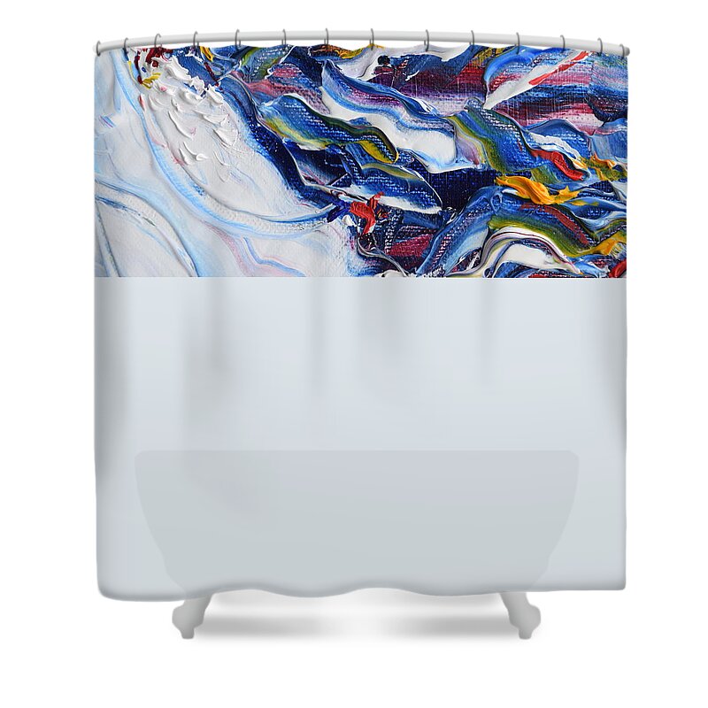  Shower Curtain featuring the painting In The Woods #2 by Pete Caswell