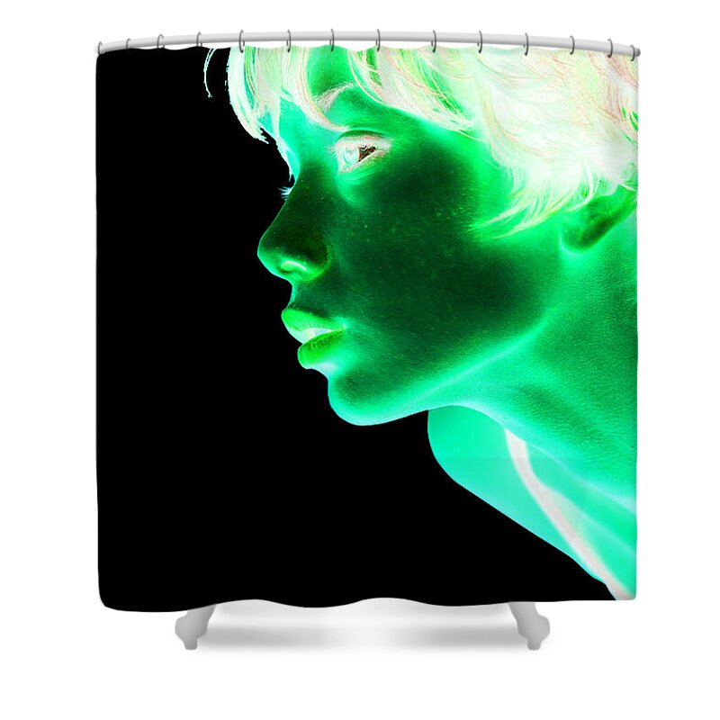 'visual Art Pop' Collection By Serge Averbukh Shower Curtain featuring the photograph Inverted Realities - Green by Serge Averbukh