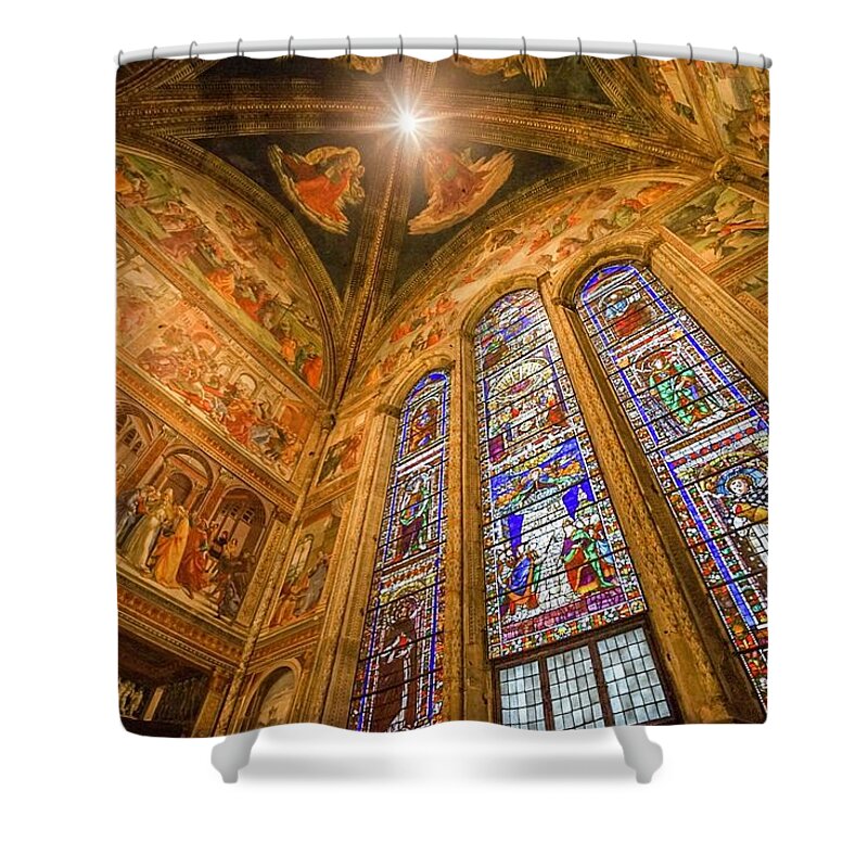 Italy Shower Curtain featuring the photograph Italy Florence Church #1 by Street Fashion News