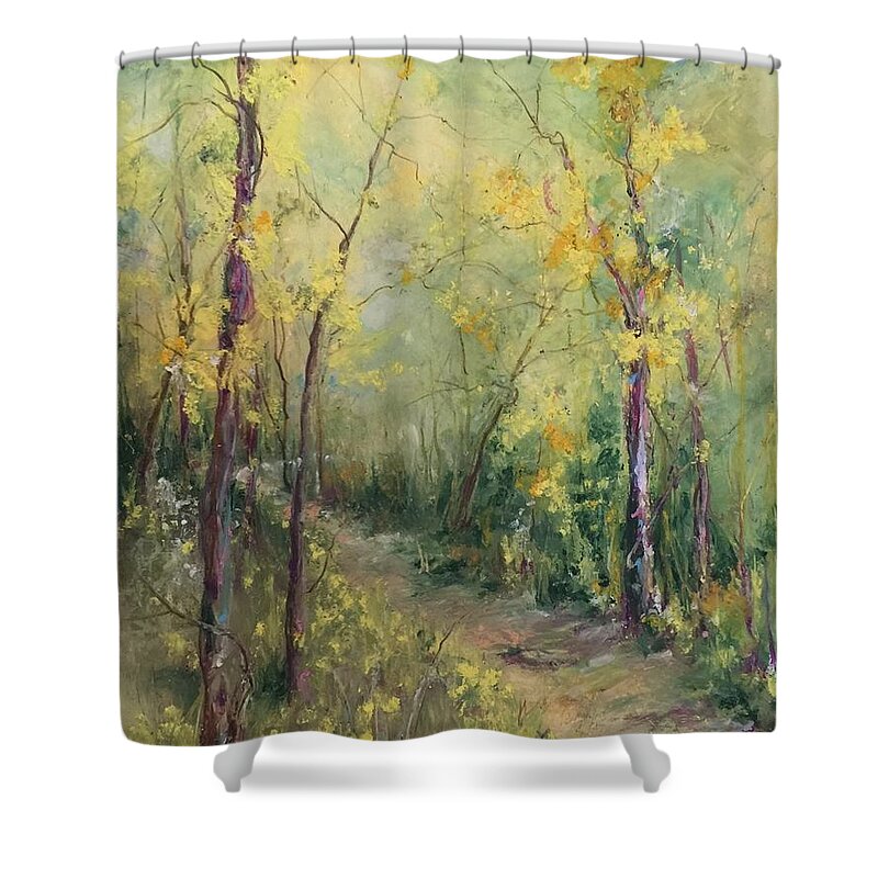  Shower Curtain featuring the painting Just A Little Walk #1 by Robin Miller-Bookhout