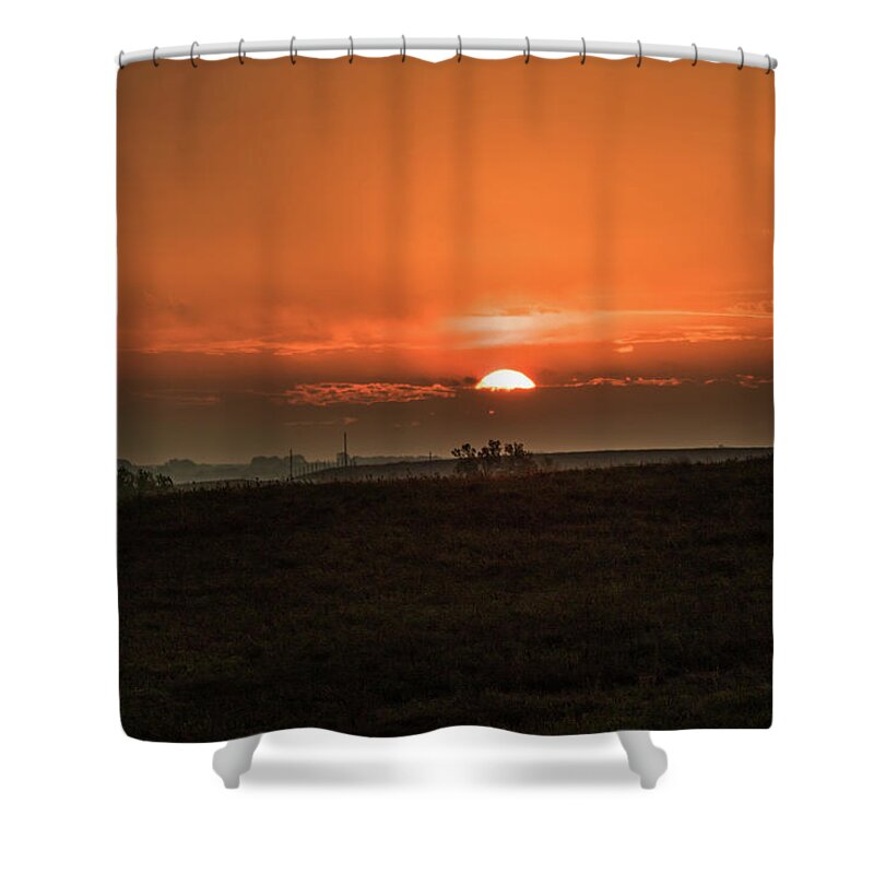 Jay Stockhaus Shower Curtain featuring the photograph Kansas Sunrise #1 by Jay Stockhaus