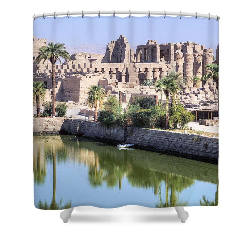 Karnak Temple Shower Curtain featuring the photograph Karnak Temple - Egypt #1 by Joana Kruse