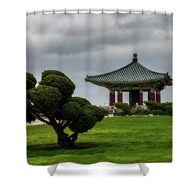 Friendship Shower Curtain featuring the photograph Korean Bell of Friendship #2 by Ed Clark