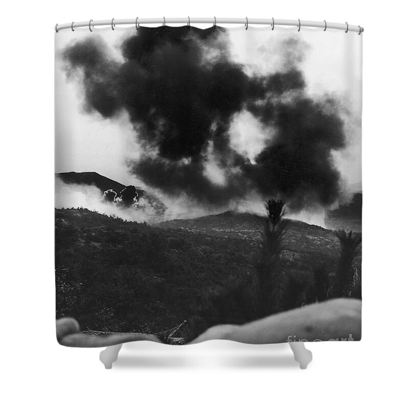 1952 Shower Curtain featuring the photograph Korean War: Bunker Hill #1 by Granger