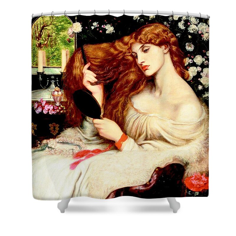 Dante Gabriel Rossetti Shower Curtain featuring the painting Lady Lilith #1 by Dante Gabriel Rossetti