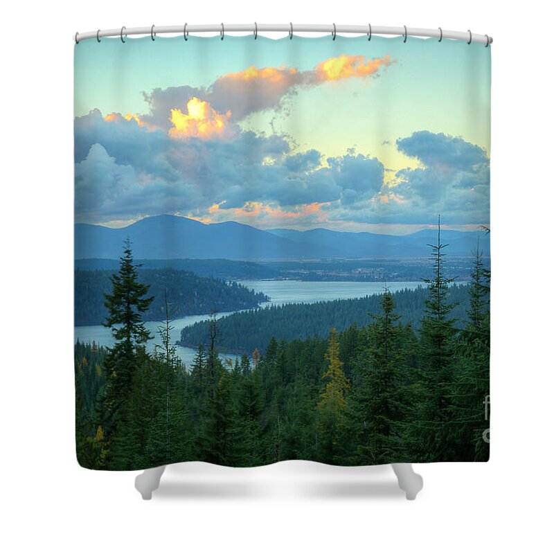 Coeur D Alene Shower Curtain featuring the photograph Lake View #1 by Idaho Scenic Images Linda Lantzy