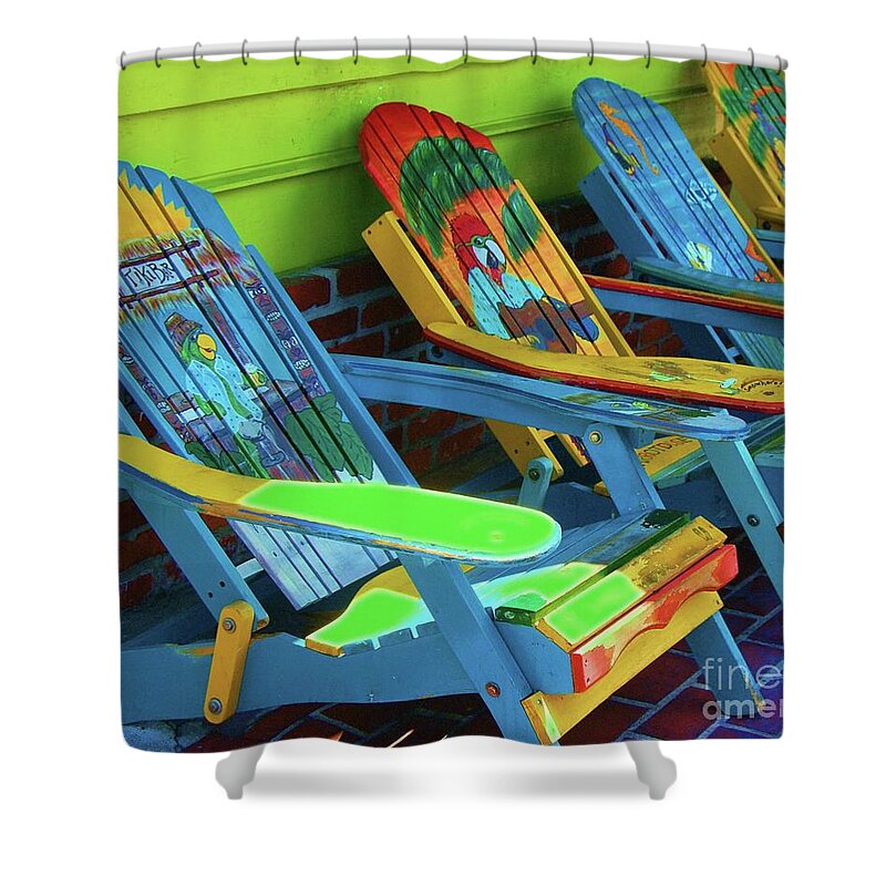 Chairs Shower Curtain featuring the photograph License to Chill by Debbi Granruth