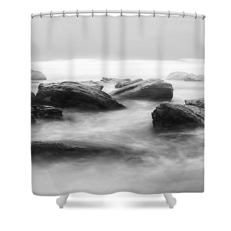 Monochrome Shower Curtain featuring the photograph Ebb and Flow by Parker Cunningham