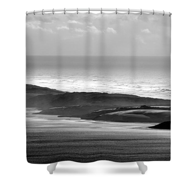 Scenic Shower Curtain featuring the photograph Light on the Dunes #1 by AJ Schibig