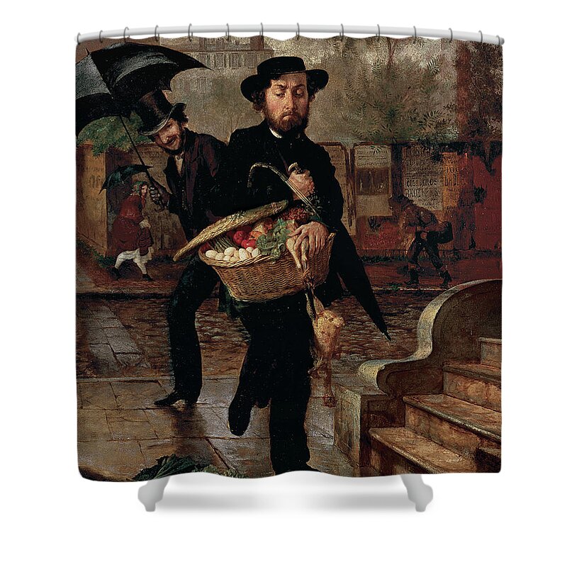 Young Husband Shower Curtain featuring the painting Lilly Martin Spencer by MotionAge Designs
