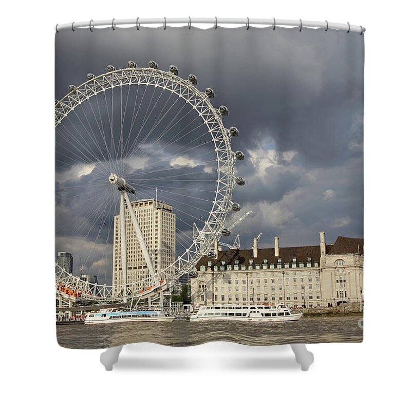 London Eye Thames Uk England Shower Curtain featuring the photograph London Eye #2 by Julia Gavin