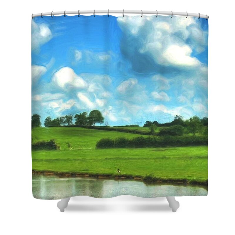 Landscape Shower Curtain featuring the photograph Lone Duck #1 by Colin Bailey
