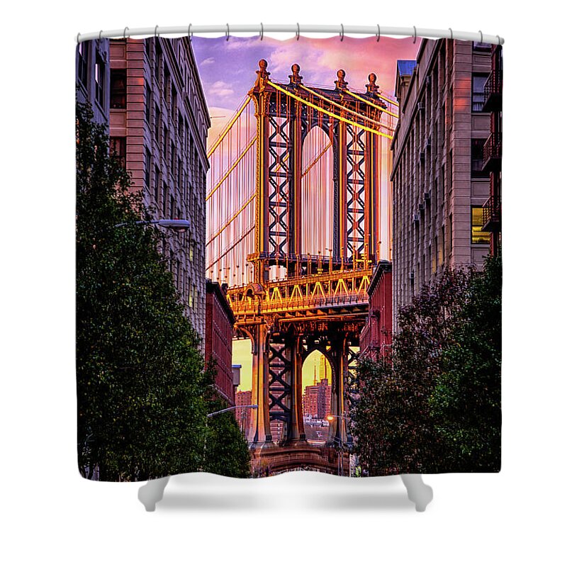 New York City Shower Curtain featuring the photograph Manhattan Bridge #1 by Raf Winterpacht