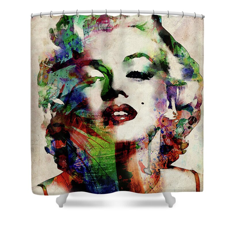 Shower Curtain Marilyn Monroe Pattern Bathroom Waterproof Fabric 12 Hooks 