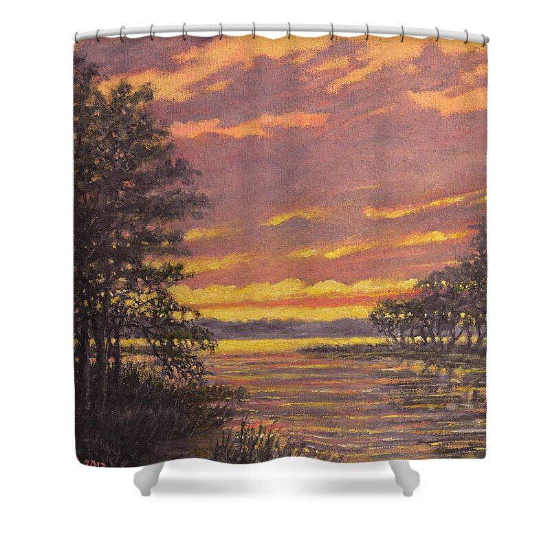 Marsh Shower Curtain featuring the painting Marsh Sketch # 7 #1 by Kathleen McDermott