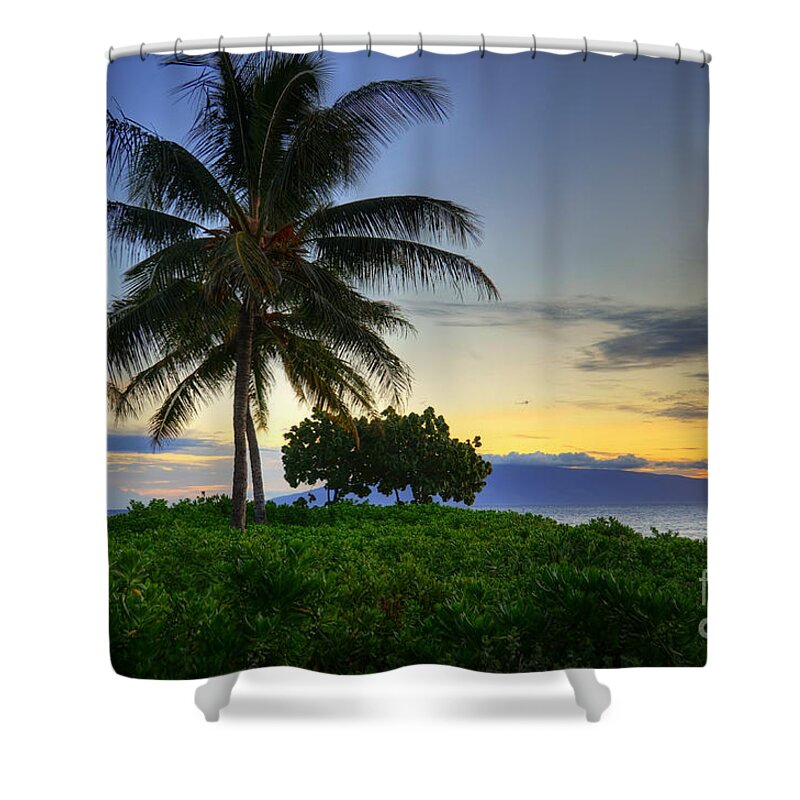 Sunset Shower Curtain featuring the photograph Maui Palm Sunset #2 by Kelly Wade