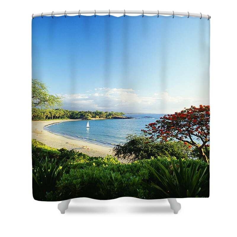 Afternoon Shower Curtain featuring the photograph Mauna Kea Beach #1 by Peter French - Printscapes