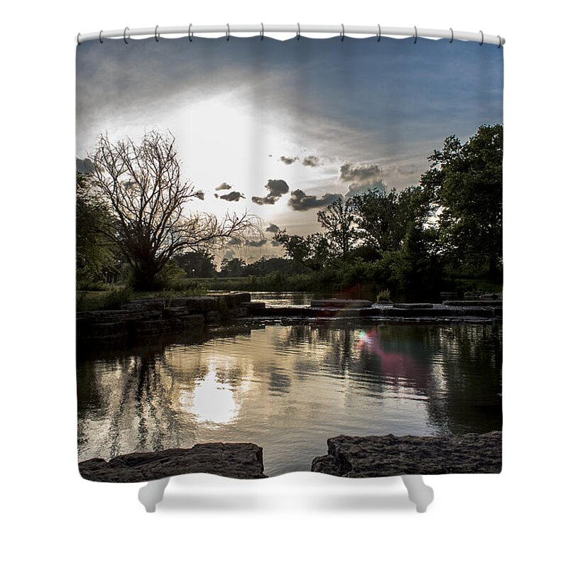 Sunset Shower Curtain featuring the photograph Midwest Sunset #1 by Mike Dunn