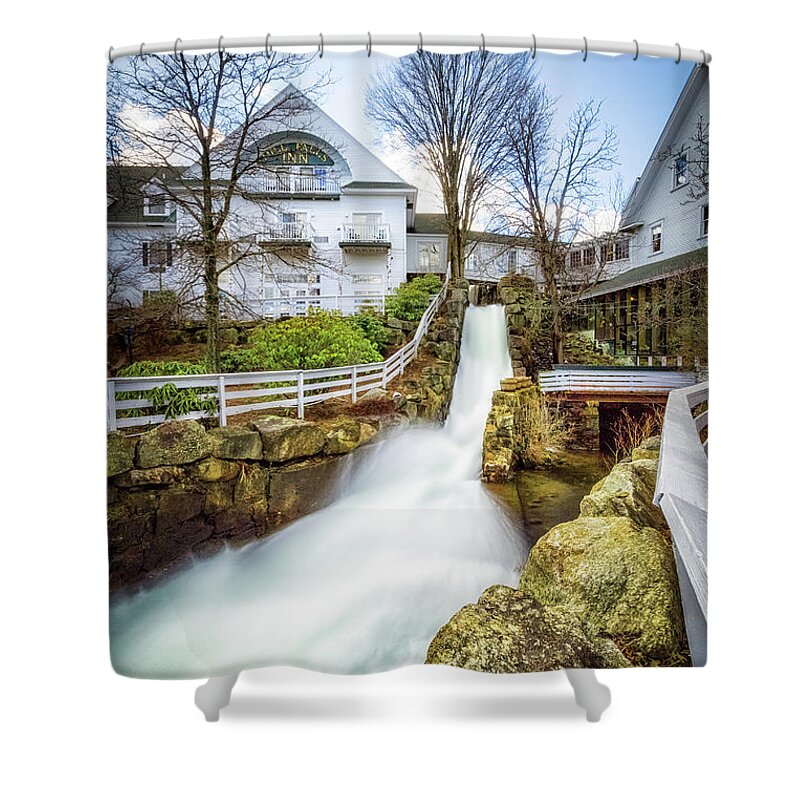 Mill Falls Shower Curtain featuring the photograph Mill Falls #1 by Robert Clifford