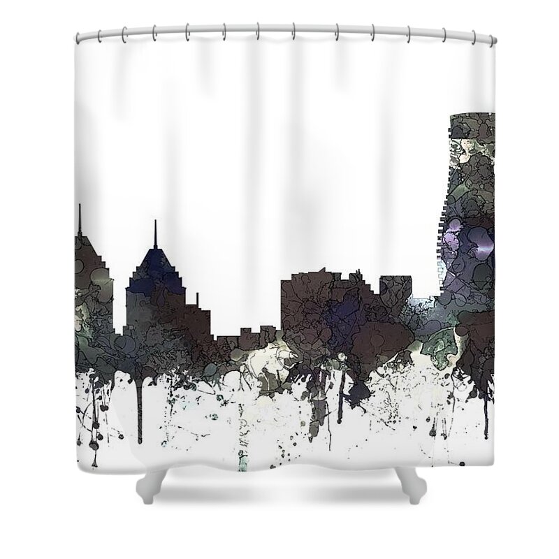 Mississauga Ont. Skyline Shower Curtain featuring the digital art Mississauga Ont. Skyline #3 by Marlene Watson