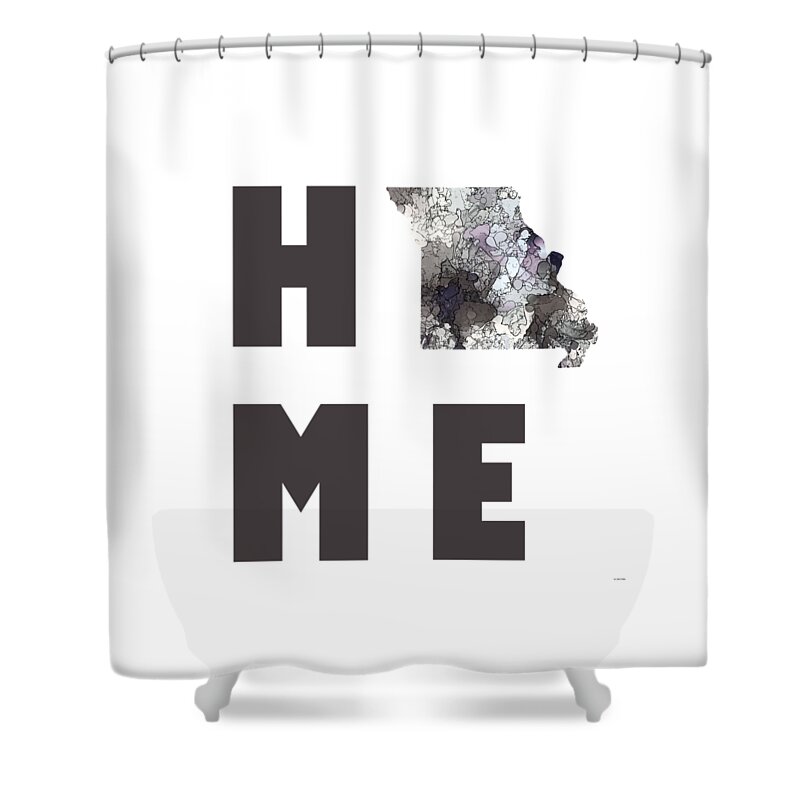 Mississippi State Map Shower Curtain featuring the digital art Mississippi State Map #1 by Marlene Watson