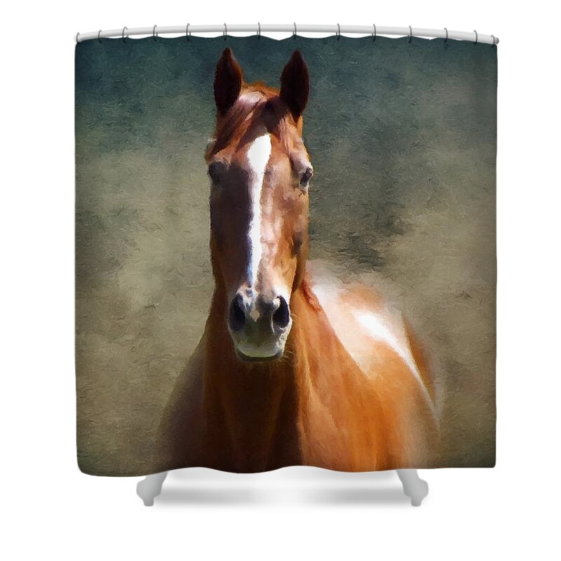 Misty Shower Curtain featuring the painting Misty In The Moonlight P D P #1 by David Dehner