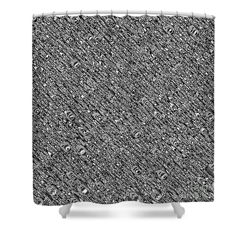 Black And White Shower Curtain featuring the digital art Monochromatic Abstract by Phil Perkins