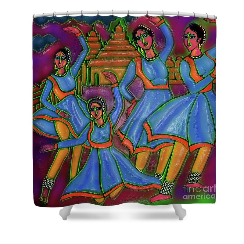 Monsoon Painting Shower Curtain featuring the digital art Monsoon Ragas by Latha Gokuldas Panicker