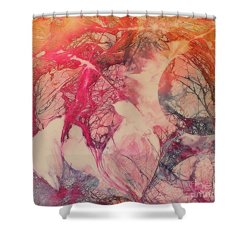 Birds Shower Curtain featuring the painting Moonsong by Elizabeth Carr