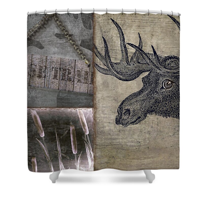 Moose Shower Curtain featuring the painting Moose Trail #1 by Mindy Sommers